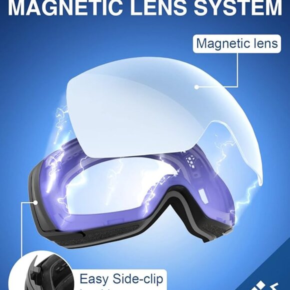 Ski Goggles Magnetic Blue Lens - Picture 5 of 6